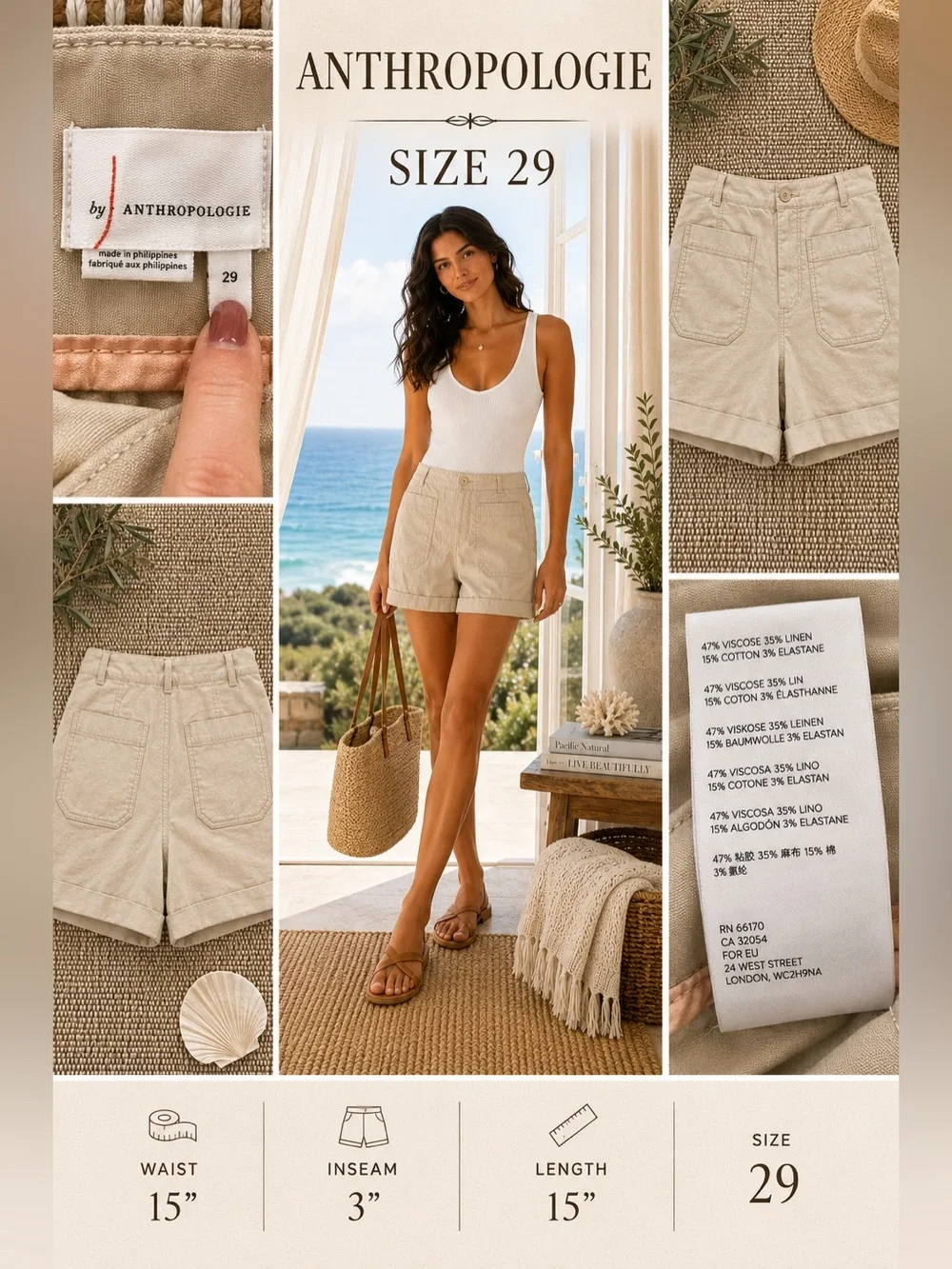 Anthropologie linen blend